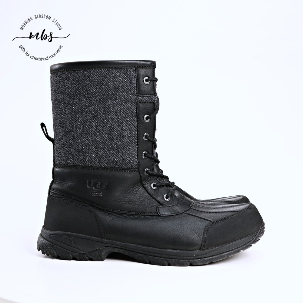 UGG Butte Herringbone Duck Rugged Outdoor‎ Winter Boots Black Men 15